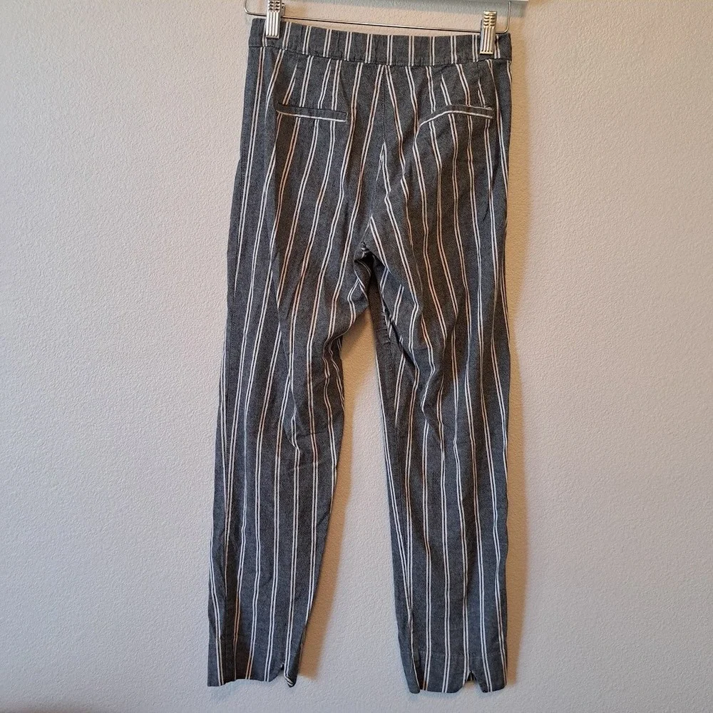 Brandy Melville Grey White Striped Trousers Straight Leg Pants Kids